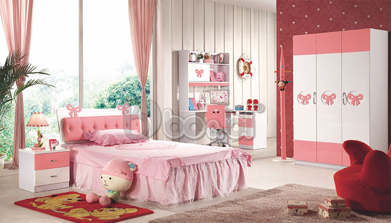 Bộ phòng ngủ màu hồng cho bé gái BB BABY860-1